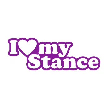 Polep vozidla SAMOLEPKA I love my stance nápis (14 - fialová) NA AUTO, NÁLEPKA, FÓLIE, POLEP, TUNING, VLASTNÍ TEXT, TISK, AUTOSAMOLEPKY.cz, POLEPY, OBRÁZEK, LOGO, SAMOLEPKY
