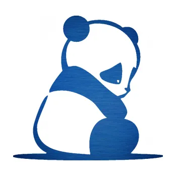 Samolepící dekorace Panda 005 pravá (65 - škrábaný kov modrý) SAMOLEPKA NA AUTO, NÁLEPKA, FÓLIE, POLEP, TUNING, VLASTNÍ TEXT, TISK, AUTOSAMOLEPKY.cz, POLEPY, OBRÁZEK, LOGO, 3D STICKERS