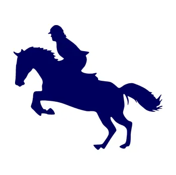 Samolepící dekorace SAMOLEPKA Kůň 014 levá skok s jezdcem (23 - tmavě modrá) NA AUTO, NÁLEPKA, FÓLIE, POLEP, TUNING, VLASTNÍ TEXT, TISK, AUTOSAMOLEPKY.cz, POLEPY, OBRÁZEK, LOGO, SAMOLEPKY