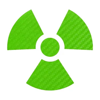 samolepka Radioactive 001 radiace (58 - 3D karbon zelený kawasaki) SAMOLEPKA NA AUTO, NÁLEPKA, FÓLIE, POLEP, TUNING, VLASTNÍ TEXT, TISK, AUTOSAMOLEPKY.cz, POLEPY, OBRÁZEK, LOGO, 3D STICKERS