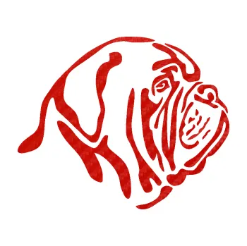 Polep vozidla SAMOLEPKA Pes 163 pravá bordeauxská doga (53 - 3D karbon červený) NA AUTO, NÁLEPKA, FÓLIE, POLEP, TUNING, VLASTNÍ TEXT, TISK, AUTOSAMOLEPKY.cz, POLEPY, OBRÁZEK, LOGO, SAMOLEPKY