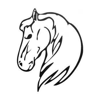 Samolepící dekorace SAMOLEPKA Kůň 026 levá (63 - škrábaný kov černý) NA AUTO, NÁLEPKA, FÓLIE, POLEP, TUNING, VLASTNÍ TEXT, TISK, AUTOSAMOLEPKY.cz, POLEPY, OBRÁZEK, LOGO, SAMOLEPKY