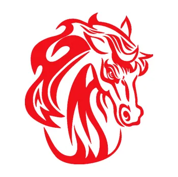 Samolepící dekorace SAMOLEPKA Kůň 069 pravá hlava s hřívou (10 - červená) NA AUTO, NÁLEPKA, FÓLIE, POLEP, TUNING, VLASTNÍ TEXT, TISK, AUTOSAMOLEPKY.cz, POLEPY, OBRÁZEK, LOGO, SAMOLEPKY