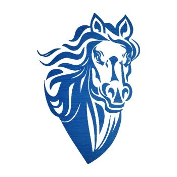 Samolepící dekorace SAMOLEPKA Kůň 068 pravá hlava s hřívou (65 - škrábaný kov modrý) NA AUTO, NÁLEPKA, FÓLIE, POLEP, TUNING, VLASTNÍ TEXT, TISK, AUTOSAMOLEPKY.cz, POLEPY, OBRÁZEK, LOGO, SAMOLEPKY