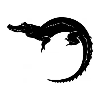 Samolepící dekorace SAMOLEPKA Krokodýl 001 levá (01 - černá) NA AUTO, NÁLEPKA, FÓLIE, POLEP, TUNING, VLASTNÍ TEXT, TISK, AUTOSAMOLEPKY.cz, POLEPY, OBRÁZEK, LOGO, SAMOLEPKY