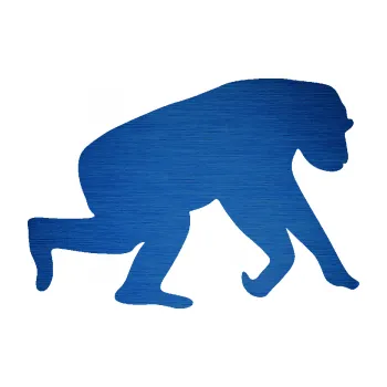 Samolepící dekorace SAMOLEPKA Opice 001 pravá (65 - škrábaný kov modrý) NA AUTO, NÁLEPKA, FÓLIE, POLEP, TUNING, VLASTNÍ TEXT, TISK, AUTOSAMOLEPKY.cz, POLEPY, OBRÁZEK, LOGO, SAMOLEPKY