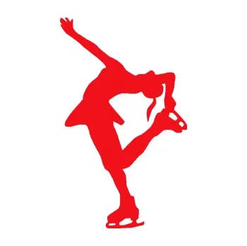 Polep vozidla SAMOLEPKA Krasobruslení 001 levá krasobruslařka (10 - červená) NA AUTO, NÁLEPKA, FÓLIE, POLEP, TUNING, VLASTNÍ TEXT, TISK, AUTOSAMOLEPKY.cz, POLEPY, OBRÁZEK, LOGO, SAMOLEPKY