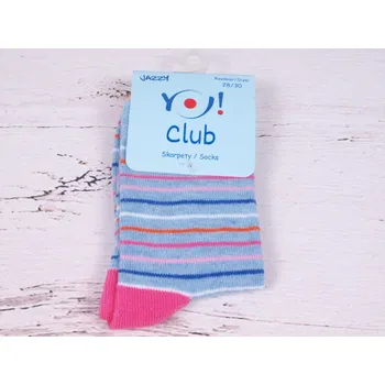 Ponožky YO Jazzy modrorůžové proužkované velikosti ponožek: 18,5-20 ( EUR vel. 28-30)