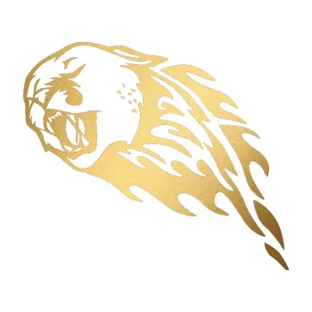 Samolepicí dekorace na vozidlo Animal flames 083 levá puma (43 - zlatá metalíza) SAMOLEPKA NA AUTO, NÁLEPKA, FÓLIE, POLEP, TUNING, VLASTNÍ TEXT, TISK, AUTOSAMOLEPKY.cz, POLEPY, OBRÁZEK, LOGO, 3D STICKERS