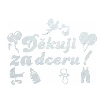 Samolepicí dekorace na vozidlo Děkuji za dceru nápis dítě v autě (51 - 3D karbon bílý) SAMOLEPKA NA AUTO, NÁLEPKA, FÓLIE, POLEP, TUNING, VLASTNÍ TEXT, TISK, AUTOSAMOLEPKY.cz, POLEPY, OBRÁZEK, LOGO, 3D STICKERS