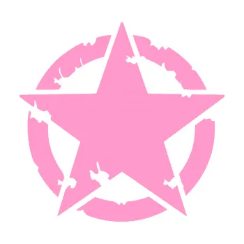 samolepka Hvězda US Army 003 narušená (24 - světle růžová) SAMOLEPKA NA AUTO, NÁLEPKA, FÓLIE, POLEP, TUNING, VLASTNÍ TEXT, TISK, AUTOSAMOLEPKY.cz, POLEPY, OBRÁZEK, LOGO, 3D STICKERS