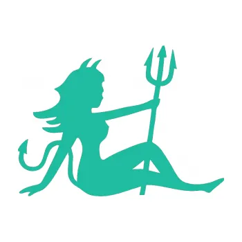 Polep vozidla Čertice 003 pravá (25 - tyrkysová) SAMOLEPKA NA AUTO, NÁLEPKA, FÓLIE, POLEP, TUNING, VLASTNÍ TEXT, TISK, AUTOSAMOLEPKY.cz, POLEPY, OBRÁZEK, LOGO, 3D STICKERS