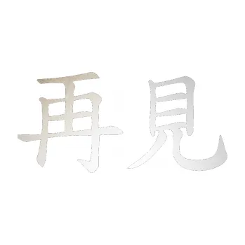 Polep vozidla SAMOLEPKA Čínský znak Bye Bye (82 - odrazková reflexní bílá) NA AUTO, NÁLEPKA, FÓLIE, POLEP, TUNING, VLASTNÍ TEXT, TISK, AUTOSAMOLEPKY.cz, POLEPY, OBRÁZEK, LOGO, SAMOLEPKY