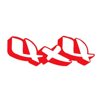 Polep vozidla SAMOLEPKA 4x4 varianta 001 (10 - červená) NA AUTO, NÁLEPKA, FÓLIE, POLEP, TUNING, VLASTNÍ TEXT, TISK, AUTOSAMOLEPKY.cz, POLEPY, OBRÁZEK, LOGO, SAMOLEPKY
