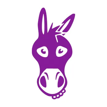 Samolepící dekorace Osel 001 pravá (14 - fialová) SAMOLEPKA NA AUTO, NÁLEPKA, FÓLIE, POLEP, TUNING, VLASTNÍ TEXT, TISK, AUTOSAMOLEPKY.cz, POLEPY, OBRÁZEK, LOGO, 3D STICKERS