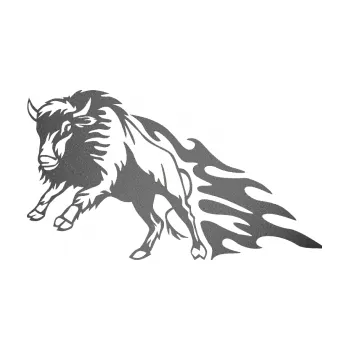 Samolepicí dekorace na vozidlo Animal flames 089 levá býk (41 - grafitová metalíza) SAMOLEPKA NA AUTO, NÁLEPKA, FÓLIE, POLEP, TUNING, VLASTNÍ TEXT, TISK, AUTOSAMOLEPKY.cz, POLEPY, OBRÁZEK, LOGO, 3D STICKERS