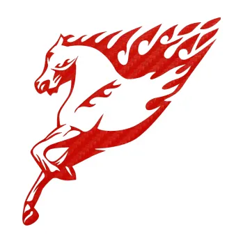 Samolepicí dekorace na vozidlo Animal flames 002 levá kůň (53 - 3D karbon červený) SAMOLEPKA NA AUTO, NÁLEPKA, FÓLIE, POLEP, TUNING, VLASTNÍ TEXT, TISK, AUTOSAMOLEPKY.cz, POLEPY, OBRÁZEK, LOGO, 3D STICKERS