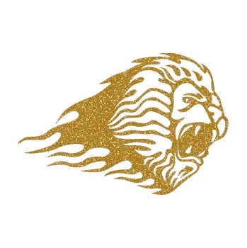 Samolepicí dekorace na vozidlo Animal flames 014 pravá lev (92 - Ultra Metalic zlatá) SAMOLEPKA NA AUTO, NÁLEPKA, FÓLIE, POLEP, TUNING, VLASTNÍ TEXT, TISK, AUTOSAMOLEPKY.cz, POLEPY, OBRÁZEK, LOGO, 3D STICKERS