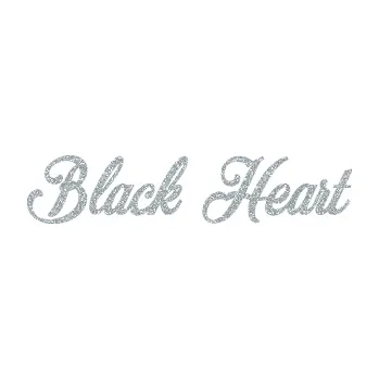 Polep vozidla SAMOLEPKA Black Heart nápis (91 - Ultra Metalic stříbrná metalíza) NA AUTO, NÁLEPKA, FÓLIE, POLEP, TUNING, VLASTNÍ TEXT, TISK, AUTOSAMOLEPKY.cz, POLEPY, OBRÁZEK, LOGO, SAMOLEPKY
