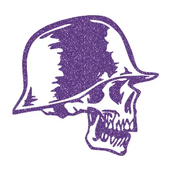 Samolepicí dekorace na vozidlo Lebka s helmou pravá (87 - Ultra Metalic fialová) SAMOLEPKA NA AUTO, NÁLEPKA, FÓLIE, POLEP, TUNING, VLASTNÍ TEXT, TISK, AUTOSAMOLEPKY.cz, POLEPY, OBRÁZEK, LOGO, 3D STICKERS