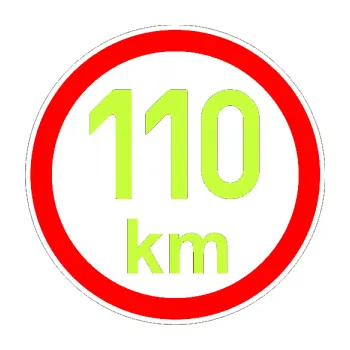 samolepka Maximální rychlost 110km - nejvyšší konstrukční rychlost (27 - limetová) SAMOLEPKA NA AUTO, NÁLEPKA, FÓLIE, POLEP, TUNING, VLASTNÍ TEXT, TISK, AUTOSAMOLEPKY.cz, POLEPY, OBRÁZEK, LOGO, 3D STICKERS