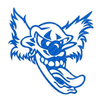 Samolepicí dekorace na vozidlo Klaun pravá (57 - 3D karbon modrý) SAMOLEPKA NA AUTO, NÁLEPKA, FÓLIE, POLEP, TUNING, VLASTNÍ TEXT, TISK, AUTOSAMOLEPKY.cz, POLEPY, OBRÁZEK, LOGO, 3D STICKERS