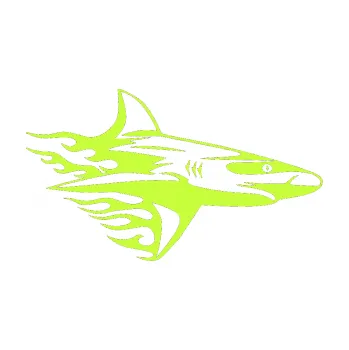 Samolepicí dekorace na vozidlo Animal flames 031 pravá žralok (27 - limetová) SAMOLEPKA NA AUTO, NÁLEPKA, FÓLIE, POLEP, TUNING, VLASTNÍ TEXT, TISK, AUTOSAMOLEPKY.cz, POLEPY, OBRÁZEK, LOGO, 3D STICKERS