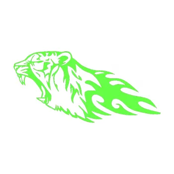 Samolepicí dekorace na vozidlo Animal flames 073 levá tygr (71 - Fluorescentní zelená) SAMOLEPKA NA AUTO, NÁLEPKA, FÓLIE, POLEP, TUNING, VLASTNÍ TEXT, TISK, AUTOSAMOLEPKY.cz, POLEPY, OBRÁZEK, LOGO, 3D STICKERS