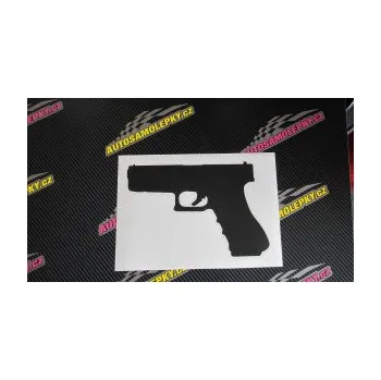Polep vozidla SAMOLEPKA Pistole 001 levá (10 - červená) NA AUTO, NÁLEPKA, FÓLIE, POLEP, TUNING, VLASTNÍ TEXT, TISK, AUTOSAMOLEPKY.cz, POLEPY, OBRÁZEK, LOGO, SAMOLEPKY