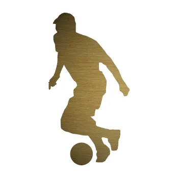 Samolepicí dekorace na vozidlo Fotbalista 038 levá (64 - škrábaný kov zlatý) SAMOLEPKA NA AUTO, NÁLEPKA, FÓLIE, POLEP, TUNING, VLASTNÍ TEXT, TISK, AUTOSAMOLEPKY.cz, POLEPY, OBRÁZEK, LOGO, 3D STICKERS