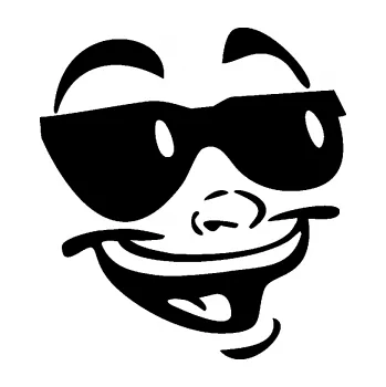 Samolepící dekorace SAMOLEPKA Obličej 005 pravá veselý s brýlemi (01 - černá) NA AUTO, NÁLEPKA, FÓLIE, POLEP, TUNING, VLASTNÍ TEXT, TISK, AUTOSAMOLEPKY.cz, POLEPY, OBRÁZEK, LOGO, SAMOLEPKY