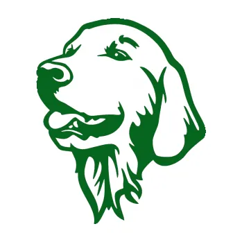 Polep vozidla Pes 074 levá Zlatý retrívr (20 - tmavě zelená) SAMOLEPKA NA AUTO, NÁLEPKA, FÓLIE, POLEP, TUNING, VLASTNÍ TEXT, TISK, AUTOSAMOLEPKY.cz, POLEPY, OBRÁZEK, LOGO, 3D STICKERS