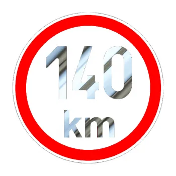 samolepka Maximální rychlost 140km - nejvyšší konstrukční rychlost (80 - chrom fólie stříbrná zrcadlová) SAMOLEPKA NA AUTO, NÁLEPKA, FÓLIE, POLEP, TUNING, VLASTNÍ TEXT, TISK, AUTOSAMOLEPKY.cz, POLEPY, OBRÁZEK, LOGO, 3D STICKERS