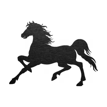 Samolepící dekorace SAMOLEPKA Kůň 037 levá (63 - škrábaný kov černý) NA AUTO, NÁLEPKA, FÓLIE, POLEP, TUNING, VLASTNÍ TEXT, TISK, AUTOSAMOLEPKY.cz, POLEPY, OBRÁZEK, LOGO, SAMOLEPKY