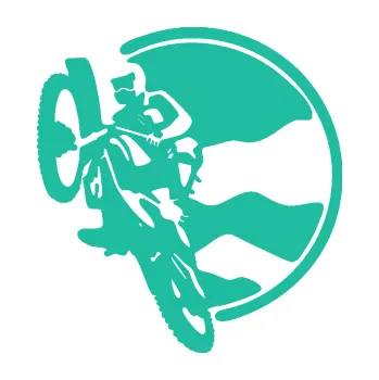 Samolepící dekorace SAMOLEPKA Motokros 002 levá (25 - tyrkysová) NA AUTO, NÁLEPKA, FÓLIE, POLEP, TUNING, VLASTNÍ TEXT, TISK, AUTOSAMOLEPKY.cz, POLEPY, OBRÁZEK, LOGO, SAMOLEPKY