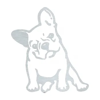 samolepka Pes 061 levá Francouzský buldoček (61 - škrábaný hliník) SAMOLEPKA NA AUTO, NÁLEPKA, FÓLIE, POLEP, TUNING, VLASTNÍ TEXT, TISK, AUTOSAMOLEPKY.cz, POLEPY, OBRÁZEK, LOGO, 3D STICKERS