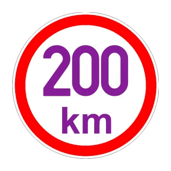 samolepka Maximální rychlost 200km - nejvyšší konstrukční rychlost (14 - fialová) SAMOLEPKA NA AUTO, NÁLEPKA, FÓLIE, POLEP, TUNING, VLASTNÍ TEXT, TISK, AUTOSAMOLEPKY.cz, POLEPY, OBRÁZEK, LOGO, 3D STICKERS