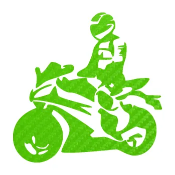 Samolepící dekorace SAMOLEPKA Motorkář 005 levá (58 - 3D karbon zelený kawasaki) NA AUTO, NÁLEPKA, FÓLIE, POLEP, TUNING, VLASTNÍ TEXT, TISK, AUTOSAMOLEPKY.cz, POLEPY, OBRÁZEK, LOGO, SAMOLEPKY