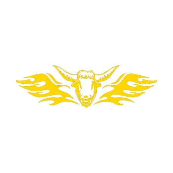 Samolepicí dekorace na vozidlo Animal flames 098 pravá býk (13 - jasně žlutá) SAMOLEPKA NA AUTO, NÁLEPKA, FÓLIE, POLEP, TUNING, VLASTNÍ TEXT, TISK, AUTOSAMOLEPKY.cz, POLEPY, OBRÁZEK, LOGO, 3D STICKERS