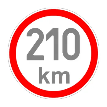 samolepka Maximální rychlost 210km - nejvyšší konstrukční rychlost (17 - šedá) SAMOLEPKA NA AUTO, NÁLEPKA, FÓLIE, POLEP, TUNING, VLASTNÍ TEXT, TISK, AUTOSAMOLEPKY.cz, POLEPY, OBRÁZEK, LOGO, 3D STICKERS