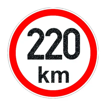 samolepka Maximální rychlost 220km - nejvyšší konstrukční rychlost (85 - Ultra Metalic černá) SAMOLEPKA NA AUTO, NÁLEPKA, FÓLIE, POLEP, TUNING, VLASTNÍ TEXT, TISK, AUTOSAMOLEPKY.cz, POLEPY, OBRÁZEK, LOGO, 3D STICKERS