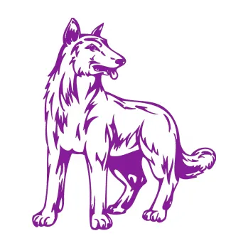 Polep vozidla SAMOLEPKA Pes 026 levá (14 - fialová) NA AUTO, NÁLEPKA, FÓLIE, POLEP, TUNING, VLASTNÍ TEXT, TISK, AUTOSAMOLEPKY.cz, POLEPY, OBRÁZEK, LOGO, SAMOLEPKY