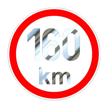 samolepka Maximální rychlost 160km - nejvyšší konstrukční rychlost (80 - chrom fólie stříbrná zrcadlová) SAMOLEPKA NA AUTO, NÁLEPKA, FÓLIE, POLEP, TUNING, VLASTNÍ TEXT, TISK, AUTOSAMOLEPKY.cz, POLEPY, OBRÁZEK, LOGO, 3D STICKERS