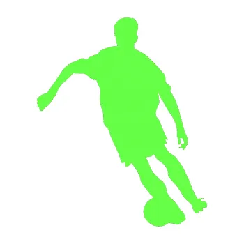 Samolepicí dekorace na vozidlo Fotbalista 001 levá (71 - Fluorescentní zelená) SAMOLEPKA NA AUTO, NÁLEPKA, FÓLIE, POLEP, TUNING, VLASTNÍ TEXT, TISK, AUTOSAMOLEPKY.cz, POLEPY, OBRÁZEK, LOGO, 3D STICKERS