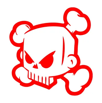 Samolepicí dekorace na vozidlo Kenblock lebka obrys levá (74 - Fluorescentní červená) SAMOLEPKA NA AUTO, NÁLEPKA, FÓLIE, POLEP, TUNING, VLASTNÍ TEXT, TISK, AUTOSAMOLEPKY.cz, POLEPY, OBRÁZEK, LOGO, 3D STICKERS