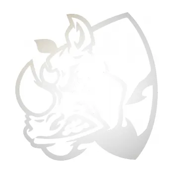 Samolepící dekorace SAMOLEPKA Nosorožec 001 levá (82 - odrazková reflexní bílá) NA AUTO, NÁLEPKA, FÓLIE, POLEP, TUNING, VLASTNÍ TEXT, TISK, AUTOSAMOLEPKY.cz, POLEPY, OBRÁZEK, LOGO, SAMOLEPKY