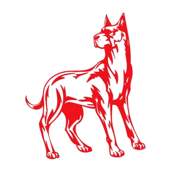 Polep vozidla SAMOLEPKA Pes 041 pravá (10 - červená) NA AUTO, NÁLEPKA, FÓLIE, POLEP, TUNING, VLASTNÍ TEXT, TISK, AUTOSAMOLEPKY.cz, POLEPY, OBRÁZEK, LOGO, SAMOLEPKY