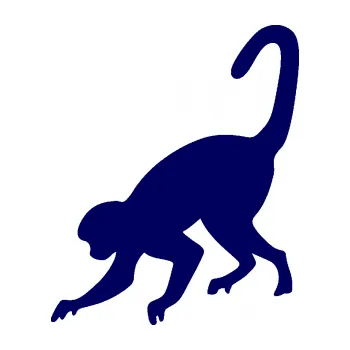 Samolepící dekorace SAMOLEPKA Opice 002 levá (23 - tmavě modrá) NA AUTO, NÁLEPKA, FÓLIE, POLEP, TUNING, VLASTNÍ TEXT, TISK, AUTOSAMOLEPKY.cz, POLEPY, OBRÁZEK, LOGO, SAMOLEPKY