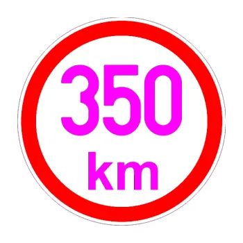 samolepka Maximální rychlost 350km - nejvyšší konstrukční rychlost (72 - Fluorescentní růžová) SAMOLEPKA NA AUTO, NÁLEPKA, FÓLIE, POLEP, TUNING, VLASTNÍ TEXT, TISK, AUTOSAMOLEPKY.cz, POLEPY, OBRÁZEK, LOGO, 3D STICKERS