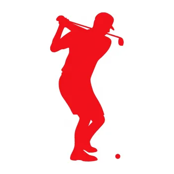 Polep vozidla SAMOLEPKA Golfista 008 pravá (10 - červená) NA AUTO, NÁLEPKA, FÓLIE, POLEP, TUNING, VLASTNÍ TEXT, TISK, AUTOSAMOLEPKY.cz, POLEPY, OBRÁZEK, LOGO, SAMOLEPKY